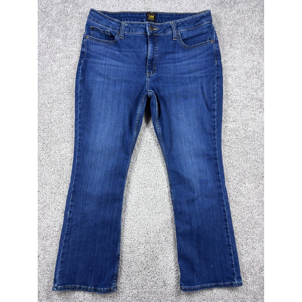 Lee Womens 14S Medium Wash Blue‎ Bootcut Stretch Jeans 101CMVEW9 Size 14 Short